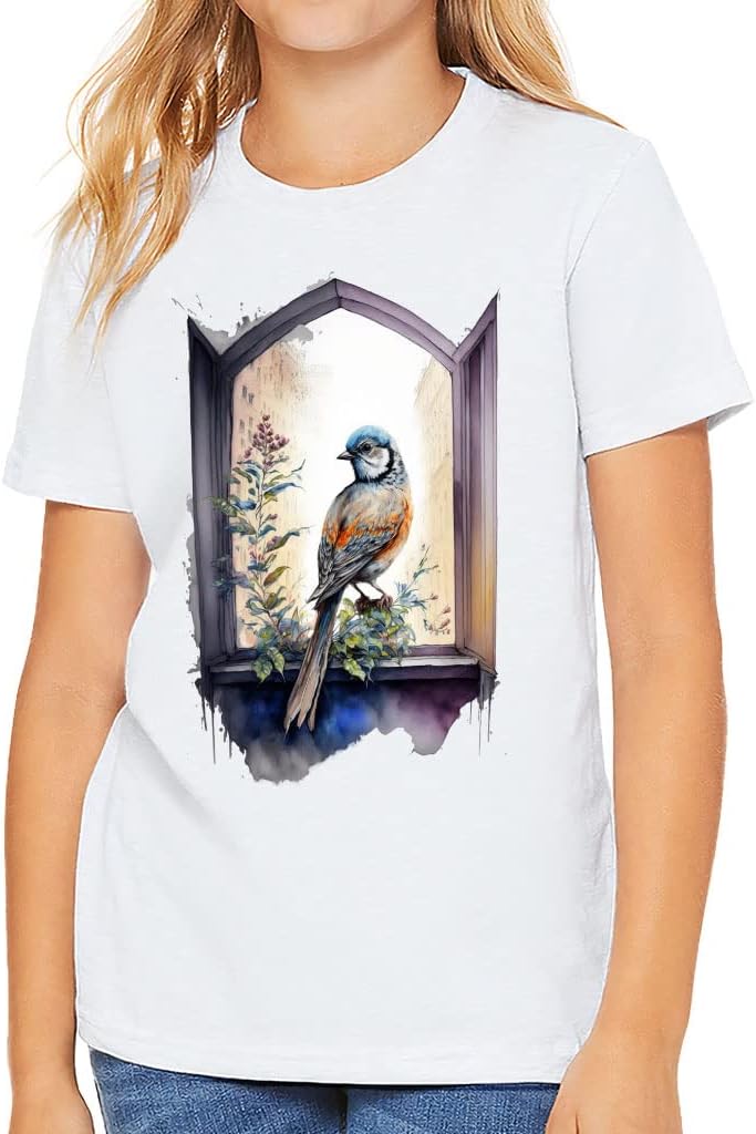 Bird Print Kids' T-Shirt - Paint T-Shirt - Cute Tee Shirt for Kids