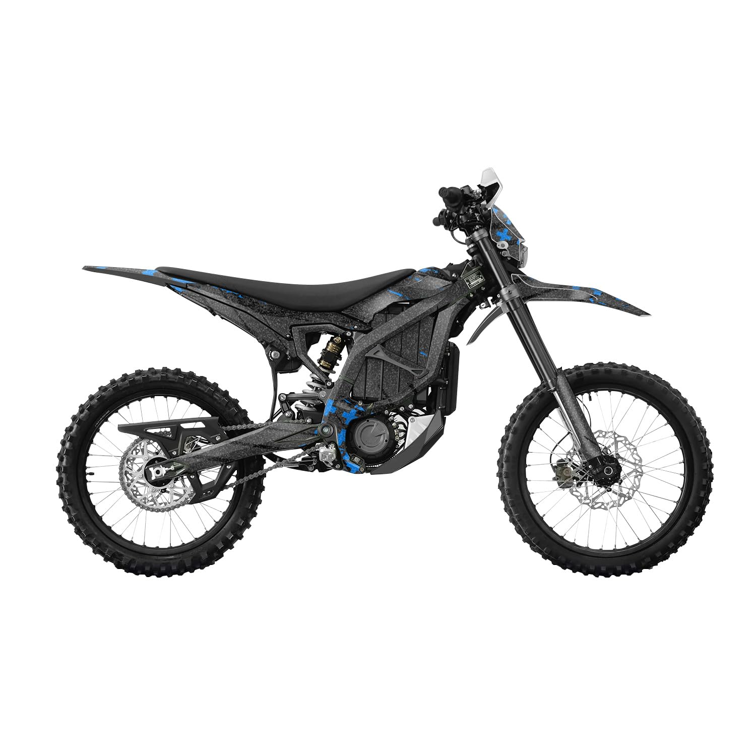 Glossy Glitter Surron Ultra Bee Graphics Kit Wrap - Grunge Cross Blue - Sur-Ron Skin - Premium 3M Vinyl Protective Wrap Decal Cover - Easy to Apply | Crafted in The USA by MightySkins