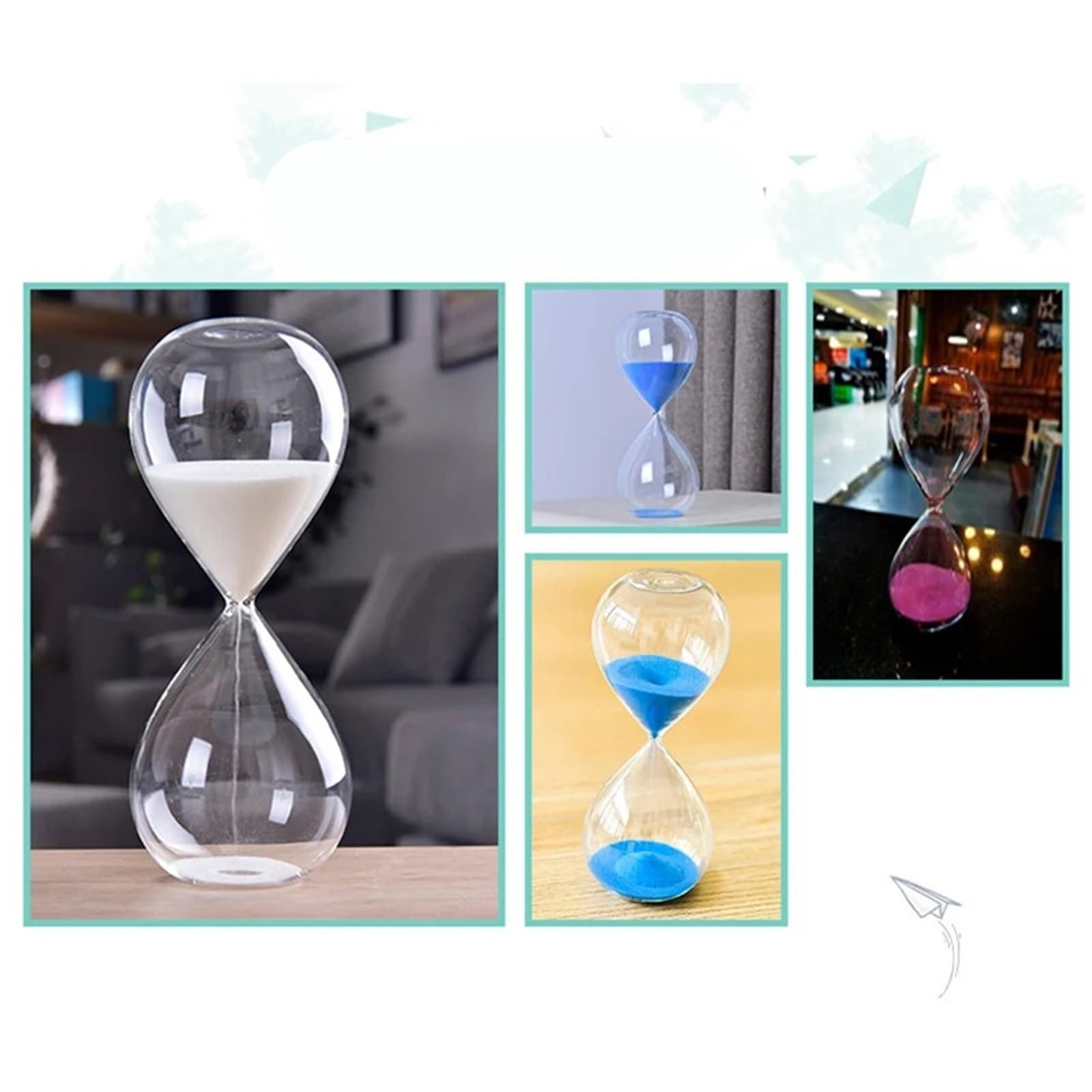 Reloj de Arena, Temporizador de Arena, 2 Piezas, Reloj de Cocina, Manualidades, decoración del hogar