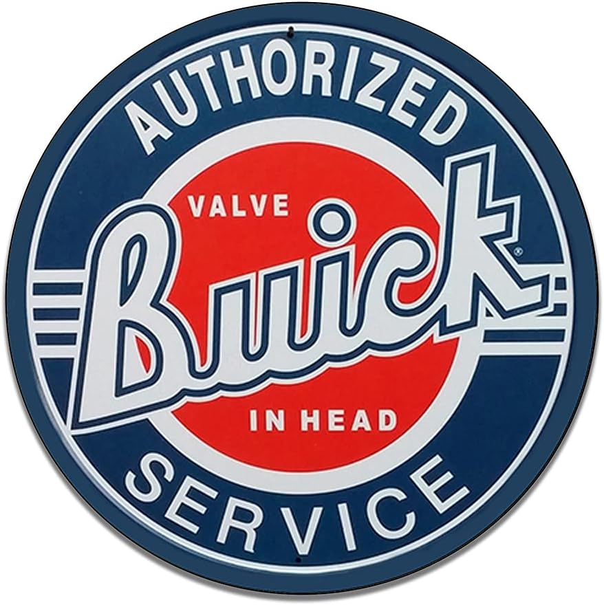 Buick Car Company Authorized Service Insignia Emblem Seal Vintage Gas Signs Reproducción Car Company Letreros de metal de estilo vintage Letreros de