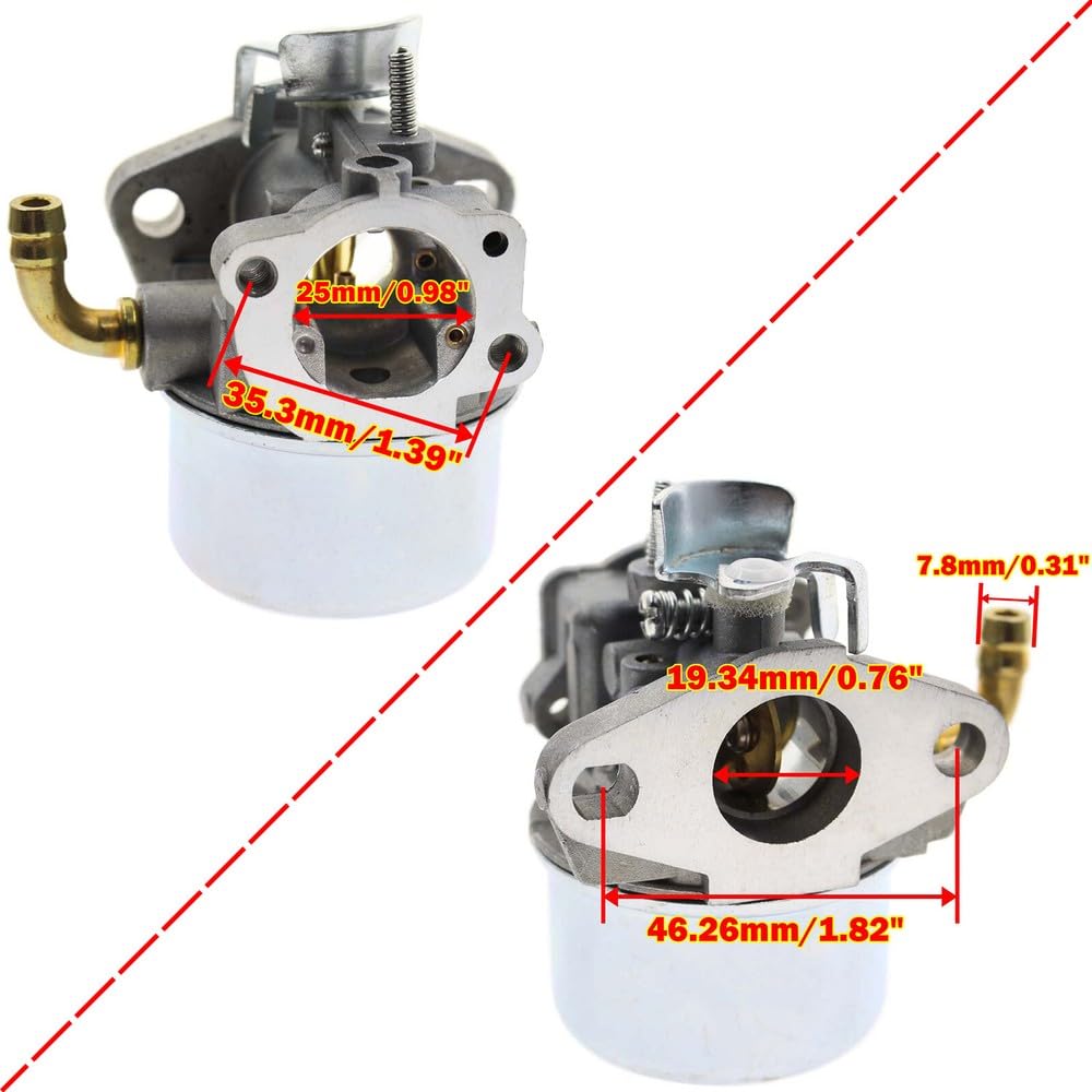 Kit Carburatore Per Motore Briggs &amp; Stratton 698055 (Tagliaerba) - Ricambio In Alluminio