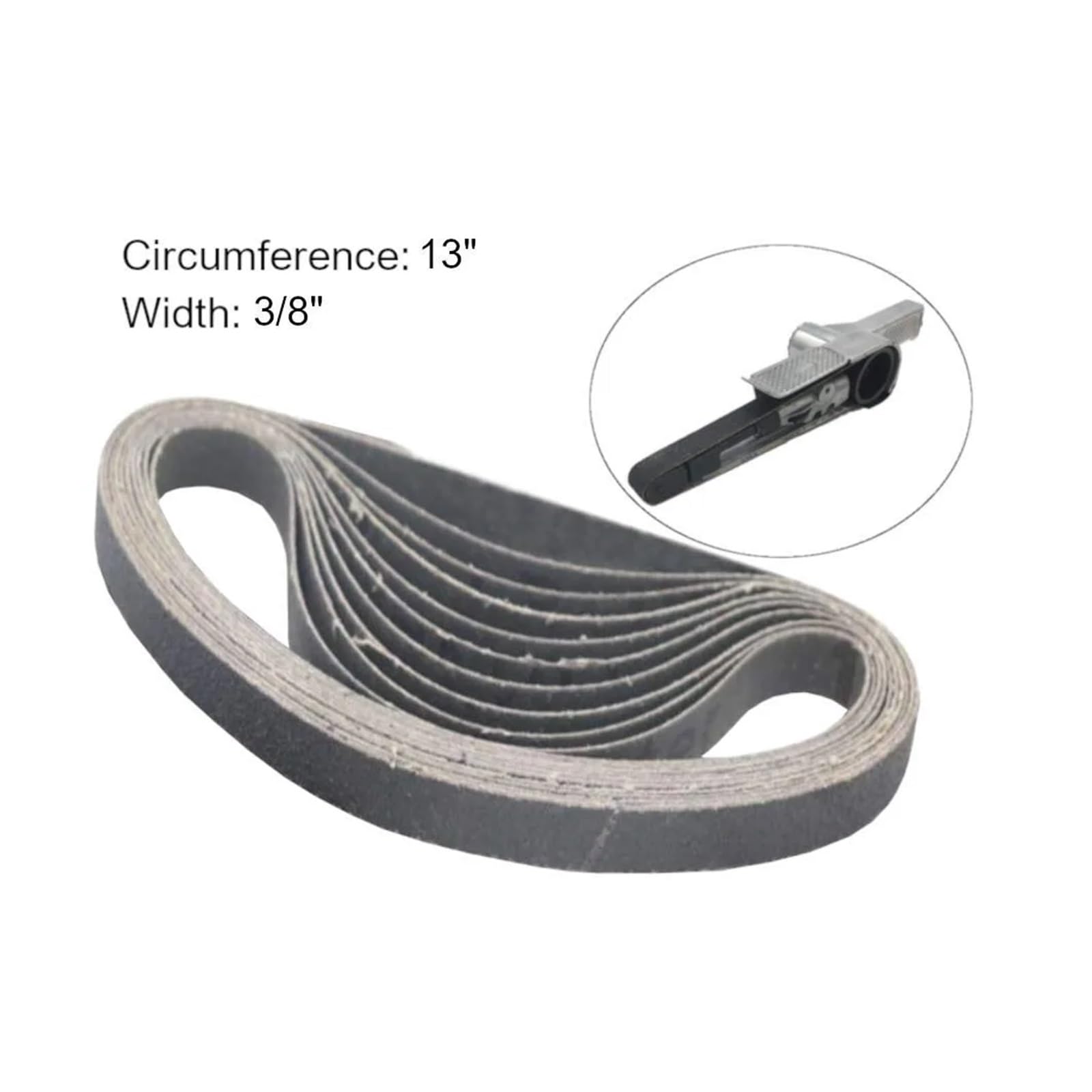50 Sztuk Okrągły Czarny Piasek 330x10mm/520x20mm Mały Pas Pneumatyczny 40-400Grit Polerowanie(330x10mm 50Pcs,80)