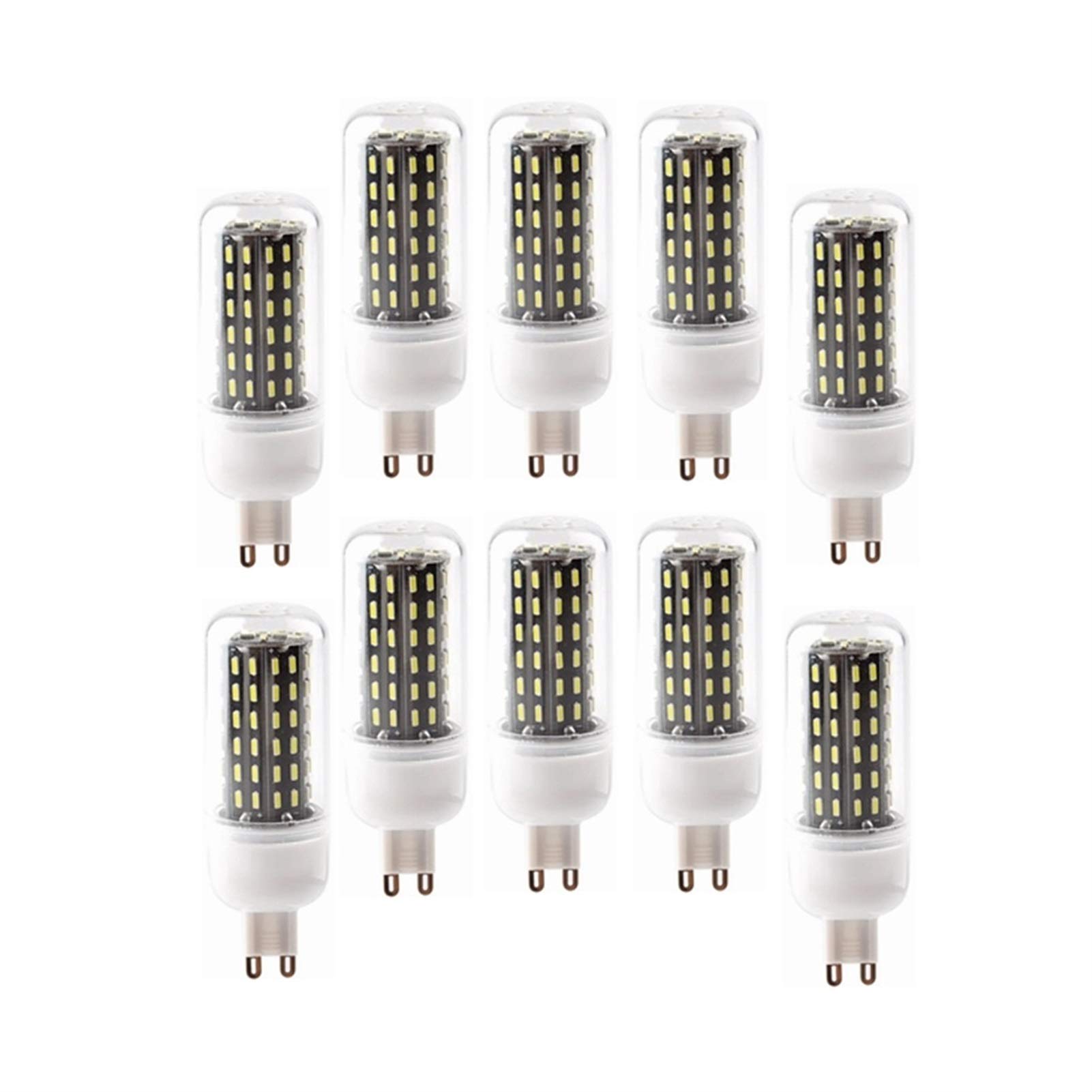 ZeZhen Indoor Bulbs G9 12W 96LED LED Corn Bulb, 4014 SMD LED G9 Lamp Corn Led G9 Led Bulb Lamp High Power 360 Degree 80W Replace Halogen Lamp 220V (10PCS) Light Bulbs (Color : Cold White)