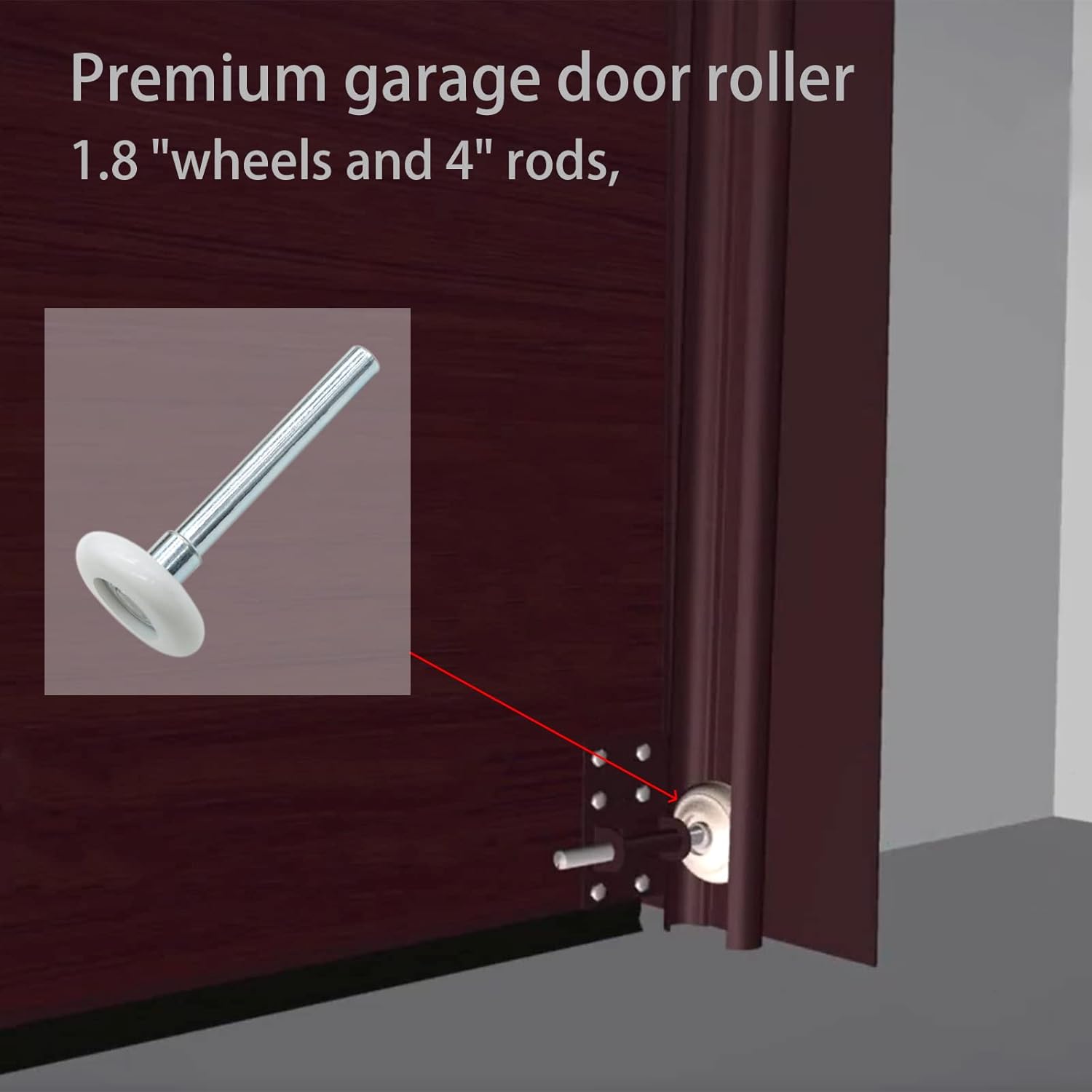 Garage Door Roller, White 1.8" Quiet Nylon Garage Door Wheels 4" Stem for Garage Track Replacement with Premium Sealed 11 Ball Bearing, 10 Packs : Tools & Home Improvement