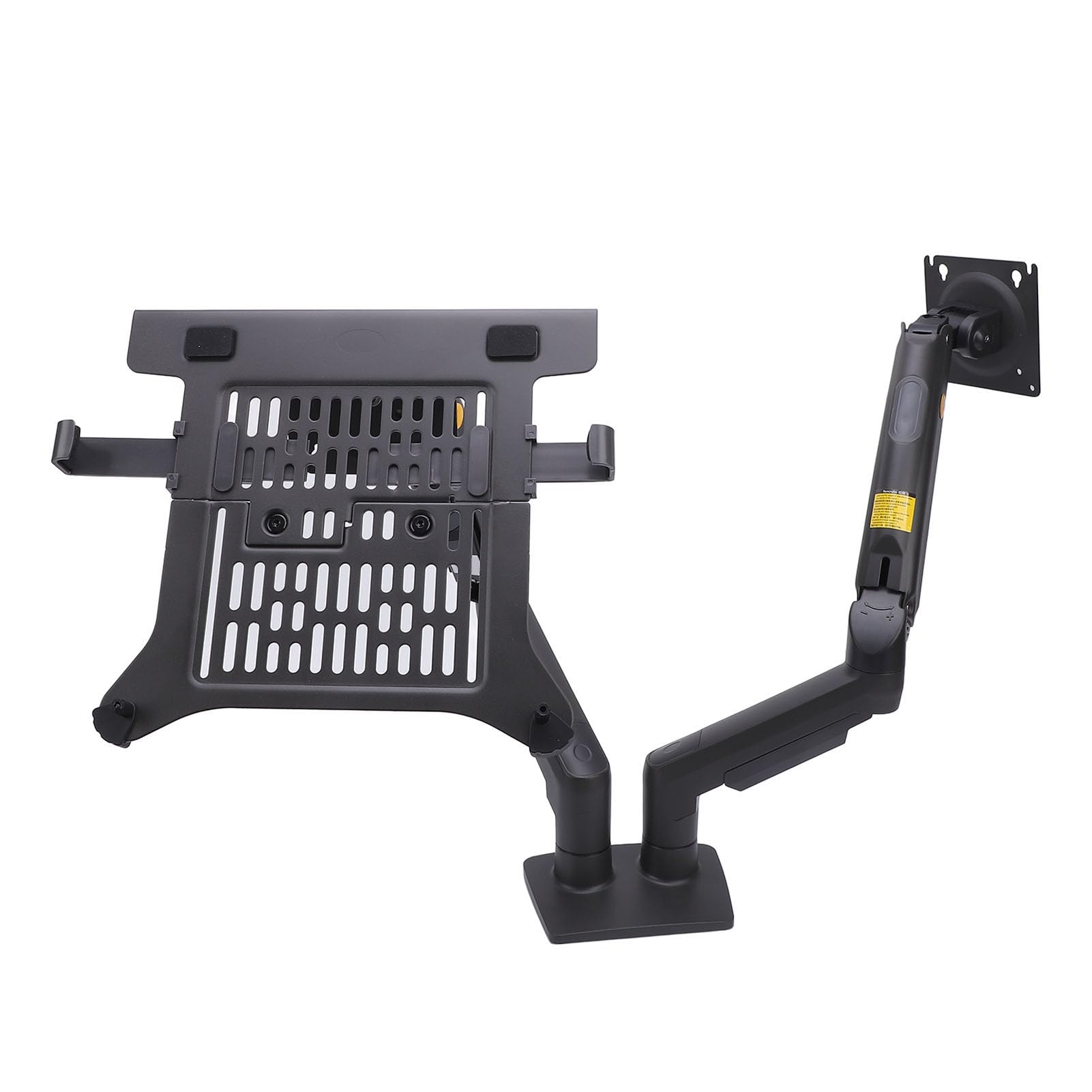 Cryfokt 2 in 1 Laptop Display Mount, Dual Device Holder | Adatto a dispositivi da 10-30 pollici, robusto ABS e acciaio, inclinazione e rotazione flessibili, migliora la postura