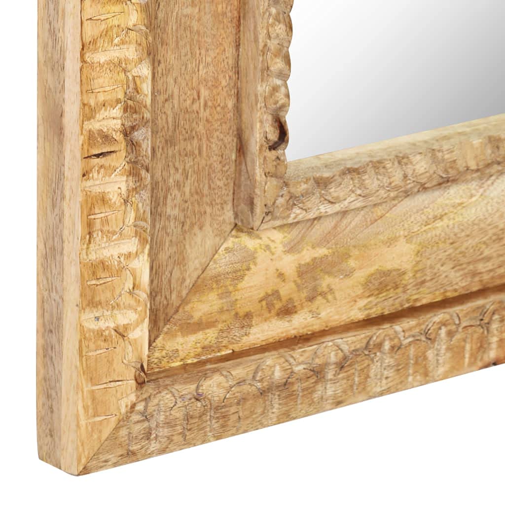 vidaXL Miroir Mural Miroir de Maquillage Miroir Cosmétique Salle de Bain Couloir Maison Intérieur 50x3x110 cm Bois de Manguier Massif