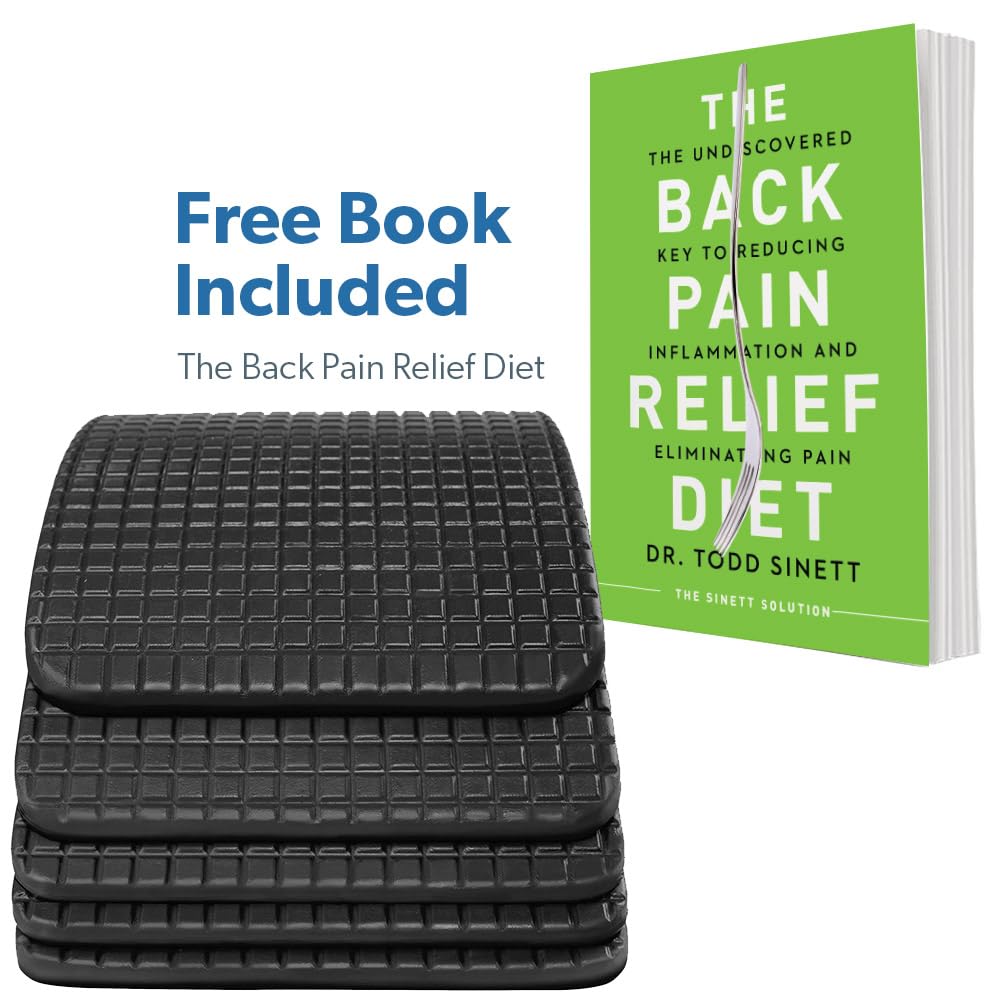 (Grey) + The Back Pain Relief Diet Book, Lower & Upper Back Stretcher For Lumbar Support, Spine Alignment & Back Pain Relief By Dr. Sinett