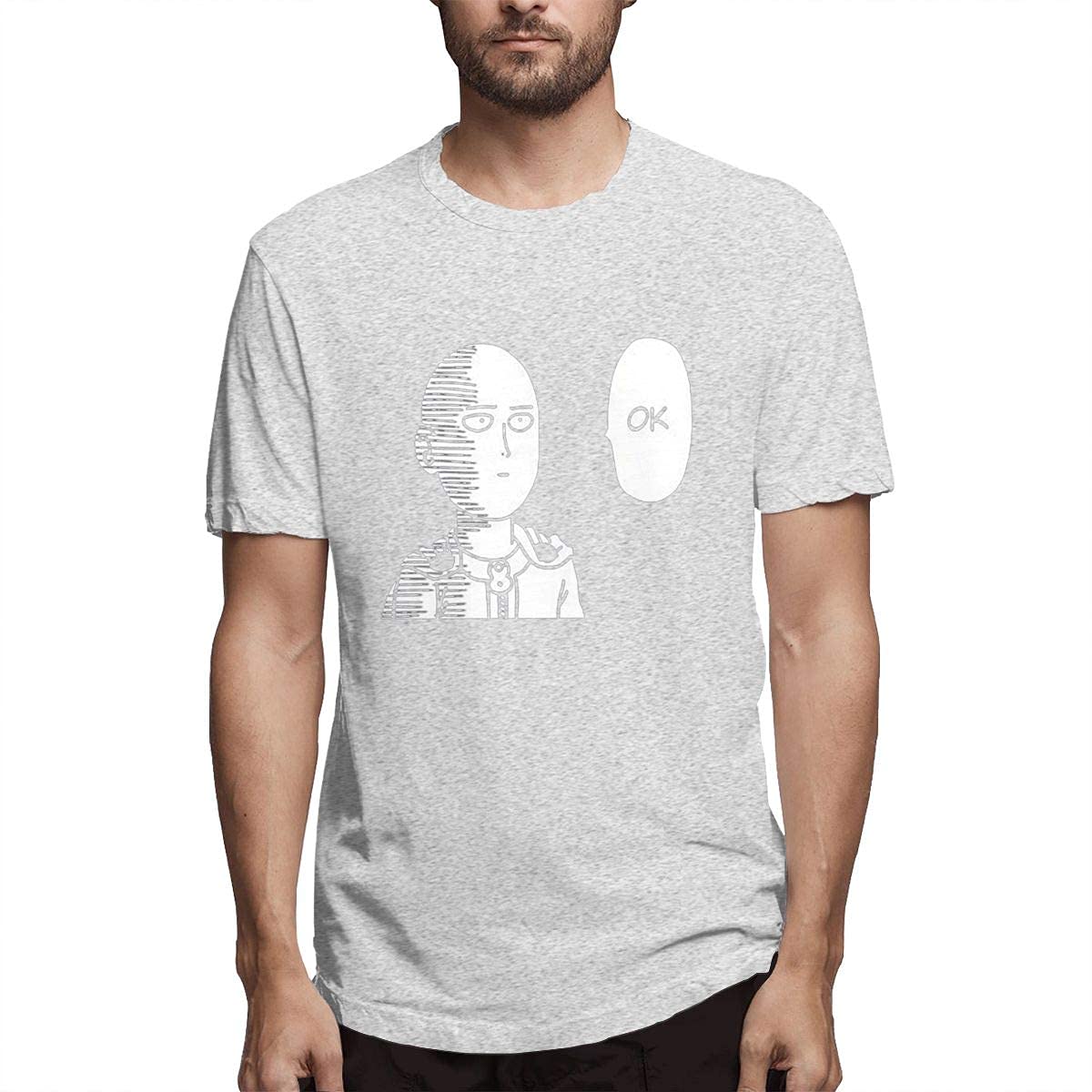 Men's Classic T-Shirt Short Sleeve Print One Punch Man Saitama OK
