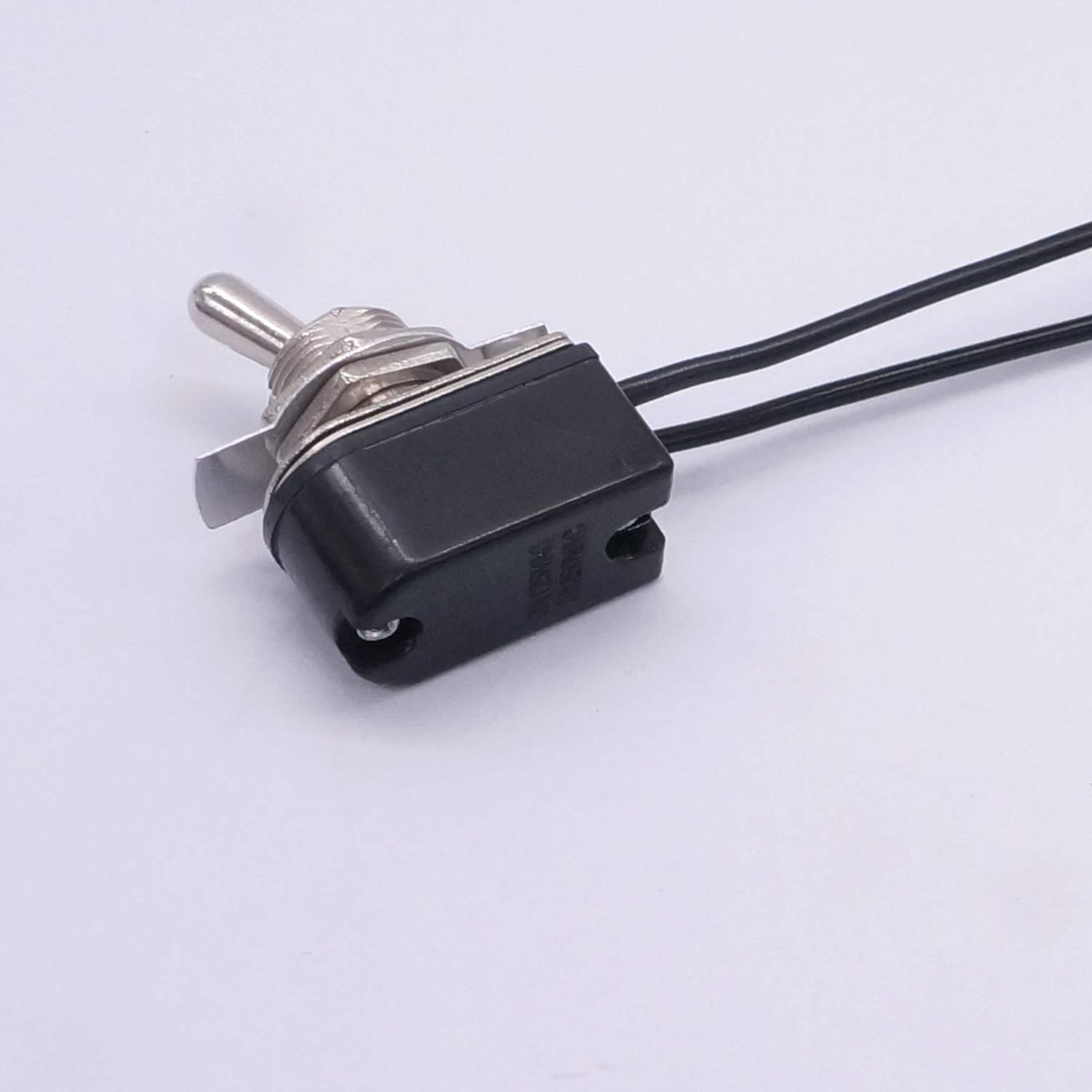 Taiss 2pcs Toggle Switch SPST 2 Position Latching ON/Off 6A AC 125V /10A DC 12V Toggle switches Incidental 5.2 inch Connect Wire Rocker Arm Switch KNS-1