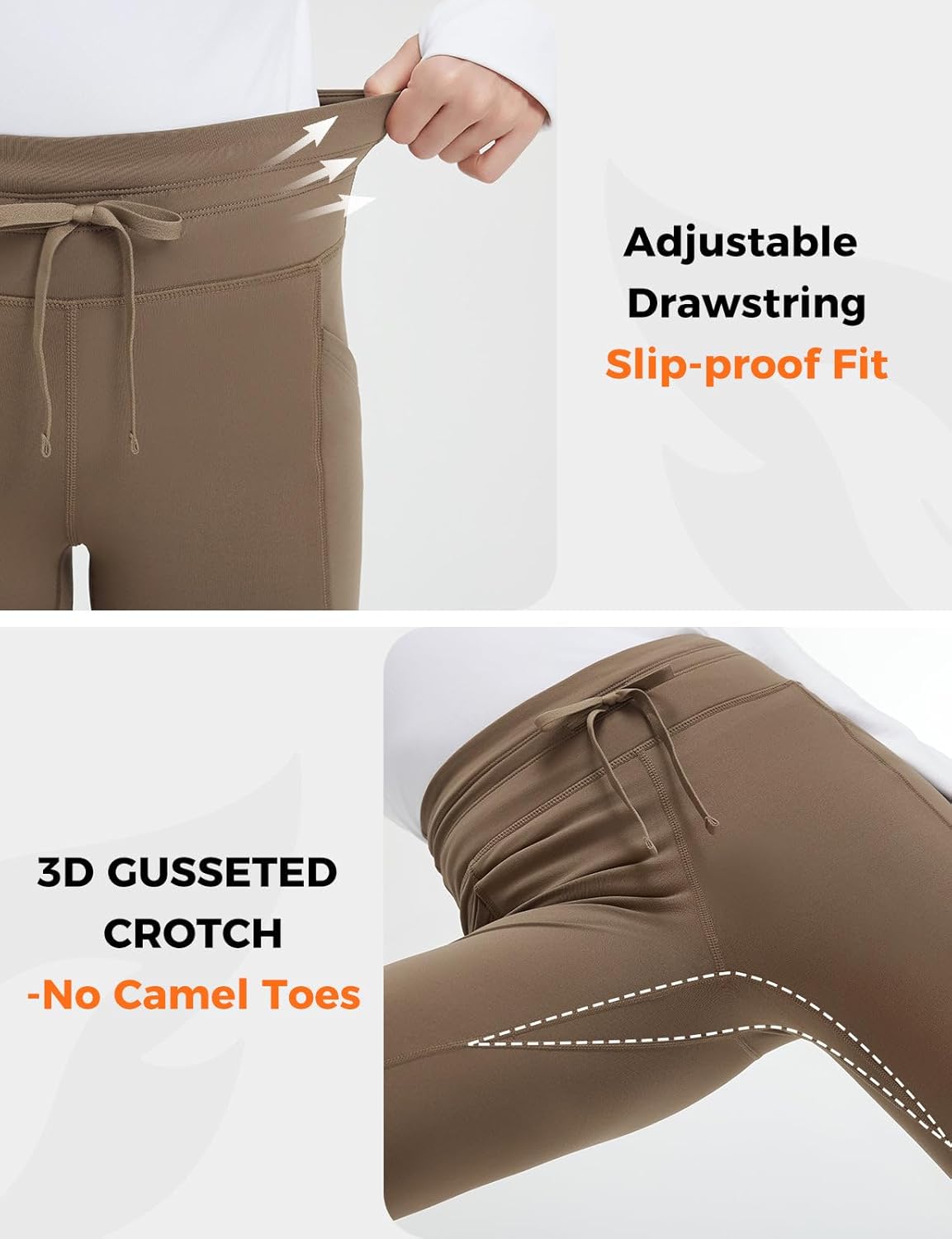 baleaf Women's Thermal Fleece Lined Leggings with Pockets Ankle Zip Reflective Water Resistant High Waisted Warm Snow Pants - Image 5