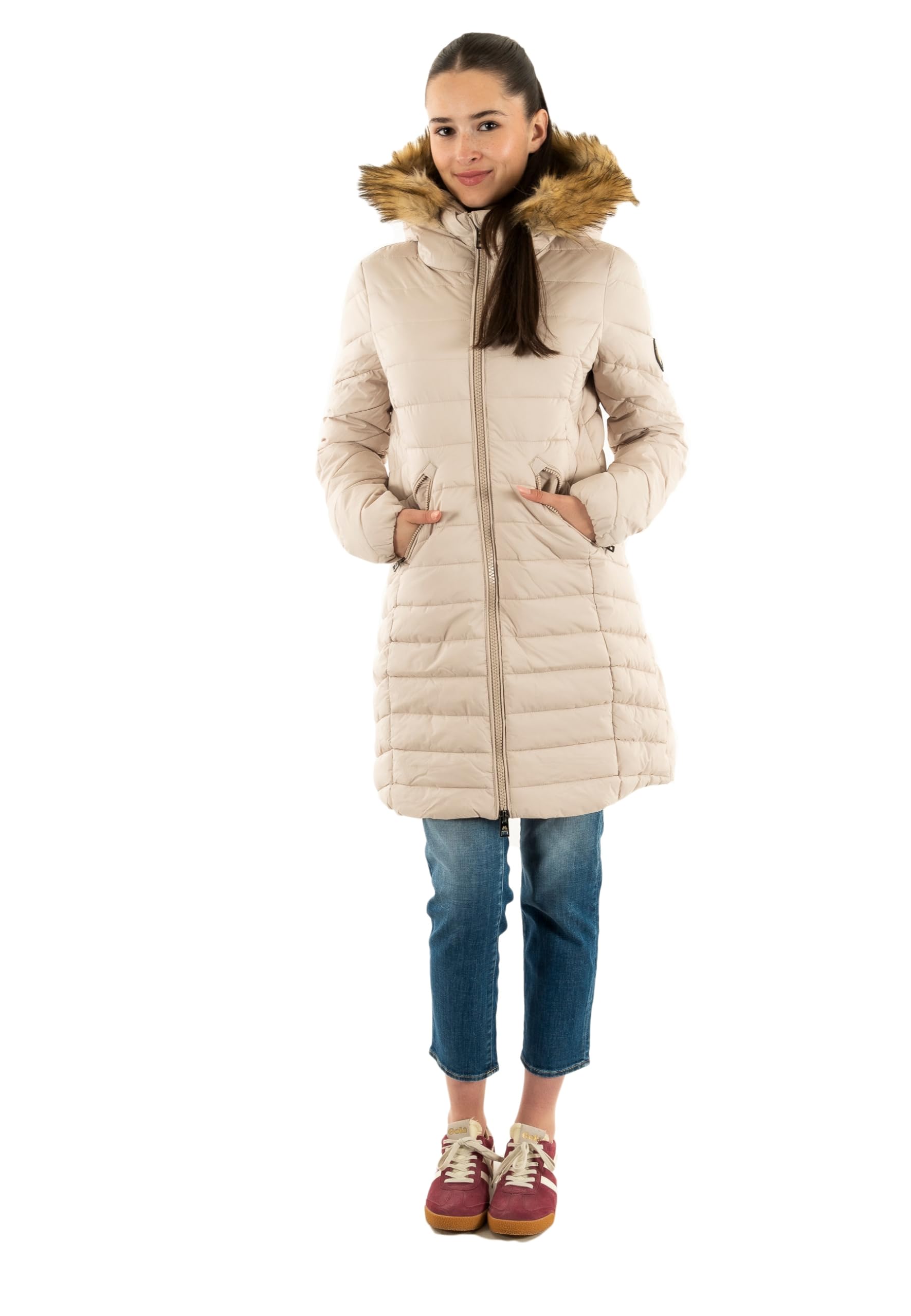 Superdry Women's Beige Fuji Mid Jacket S