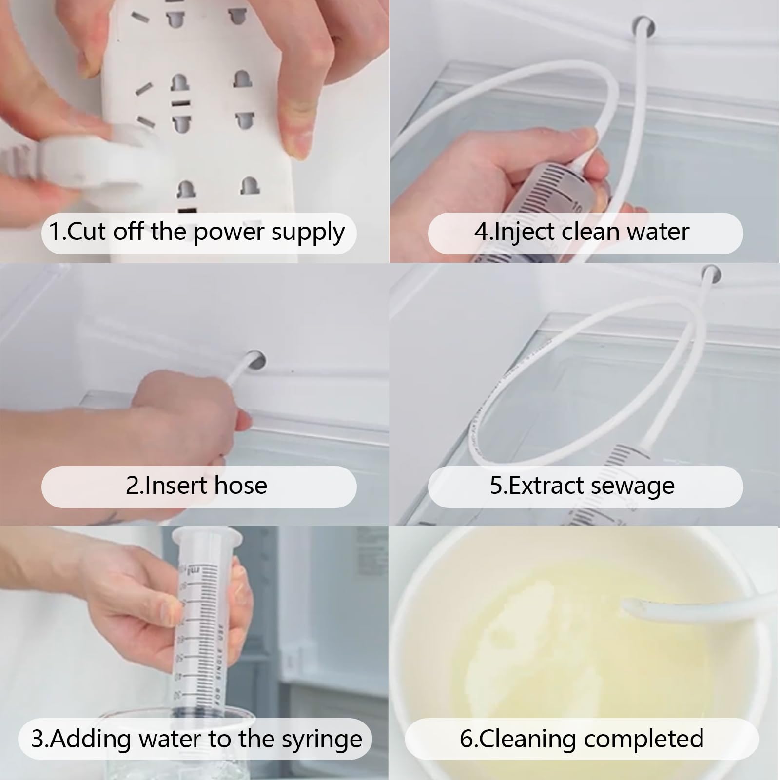 13 Piezas Kit de Limpieza de Nevera, Herramienta de Limpieza del Refrigerado, Kit de Limpieza del Orificio de Drenaje del Refrigerador para Limpieza de Refrigerador