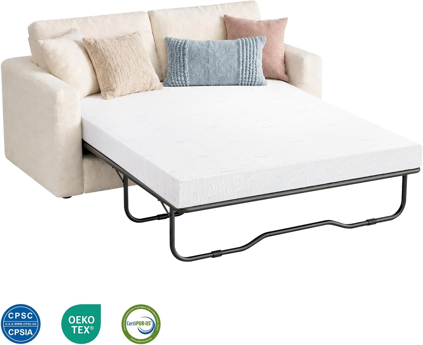 4.5 Inch Full Size Sofa Bed Mattress Replacement 73"x52"x4.5", Gel Memory Foam Replacement Mattress for Sleeper Sofa, Removable Washable Cover for RV Camper Couches Futon Daybed (Sofa Not Included)