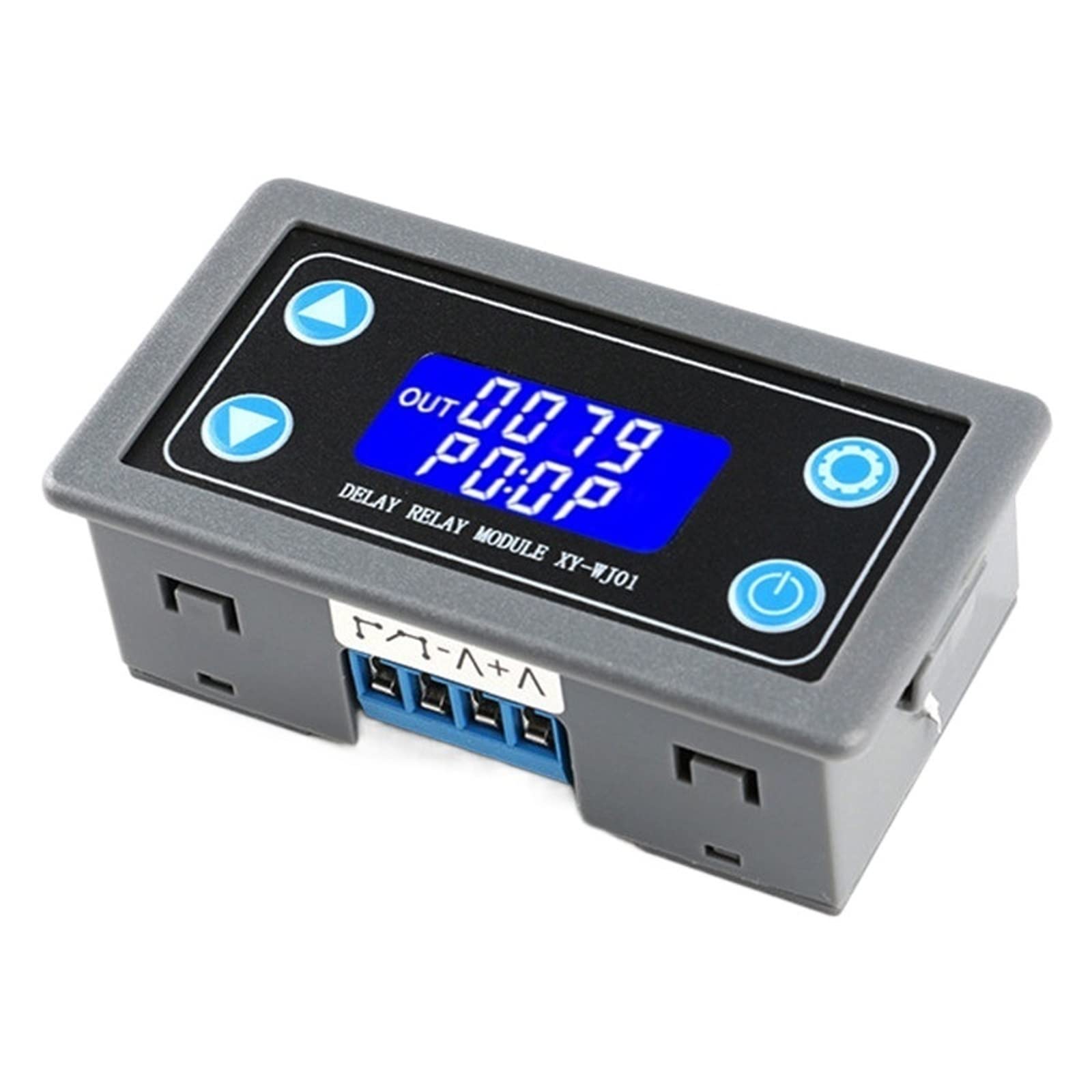 Módulo de relé de retardo de Tiempo Digital LED DC12V, Interruptor de Control de relé Temporizador programable, Ciclo de Disparo de sincronización con Funda for Interior