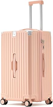 FREEFLY Hard Shell Suitcases Medium Medium Suitcase 4 Wheels Lightweight Suitcase Medium Size Hard Shell Suitcase 4 Wheels Lightweight Collapsible Suitcase with 360  Universal Wheel,Pink,24in