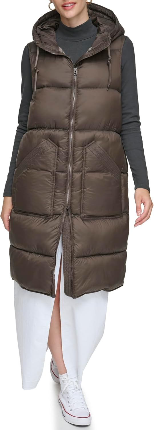 Andrew Marc Women's Kerr Long Quilted Puffer Vest - Image 2