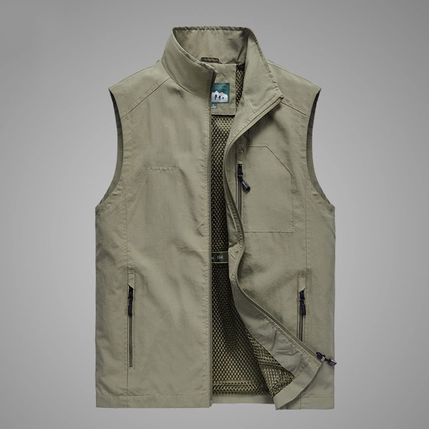 Chaleco Hombre Primavera Y Otoño Casual Outdoor Secado Rápido Chaqueta Sin Mangas Transpirable Multibolsillos Práctico Viaje Pesca Chaleco