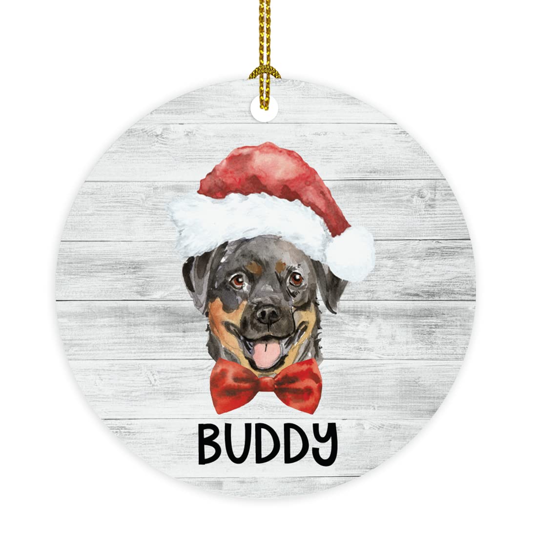 Inkologie Personalised Round Christmas Tree Wood Ornament Gift