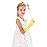 Princess Dress Up Party Accessories for Princess Costume Gloves Tiara Wand Necklace Earrings Bracelet and Ring Gift Set 9pcs (Yellow, Set of 7, 9pcs)