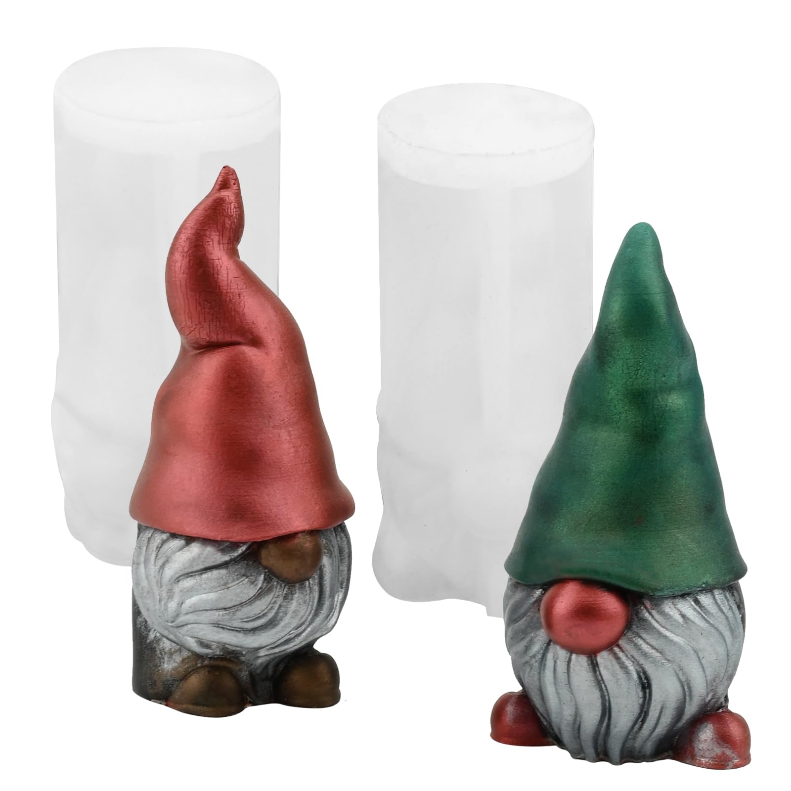2 Stampi In Silicone Per Candele E Decorazioni - Forma Di Gnomo, Girasole, Foglie - Per Torte, Sapone, Resina, Gesso
