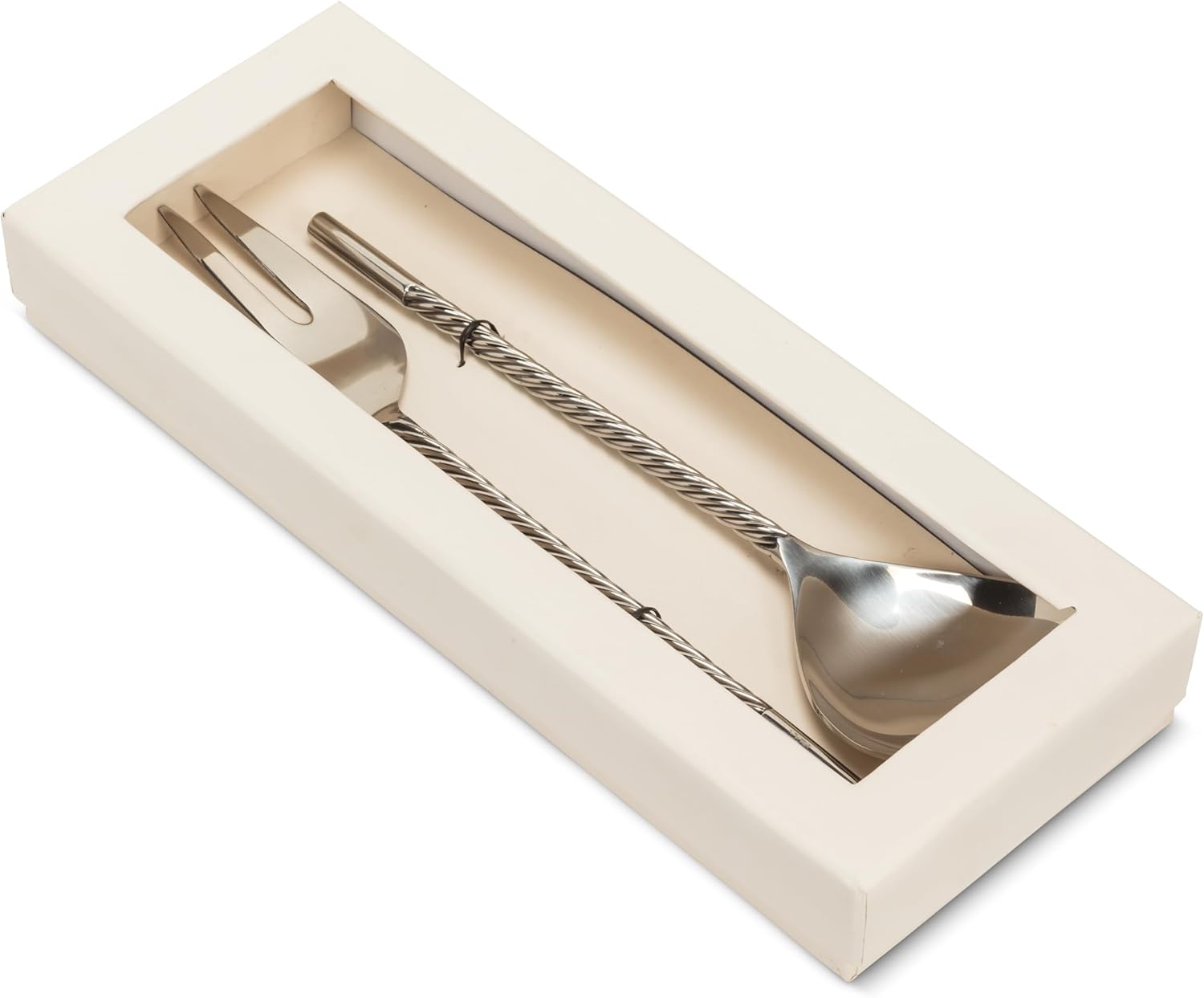 Abbott Collection Twist Handle Salad Servers - Stainless Steel, (10.5"L)