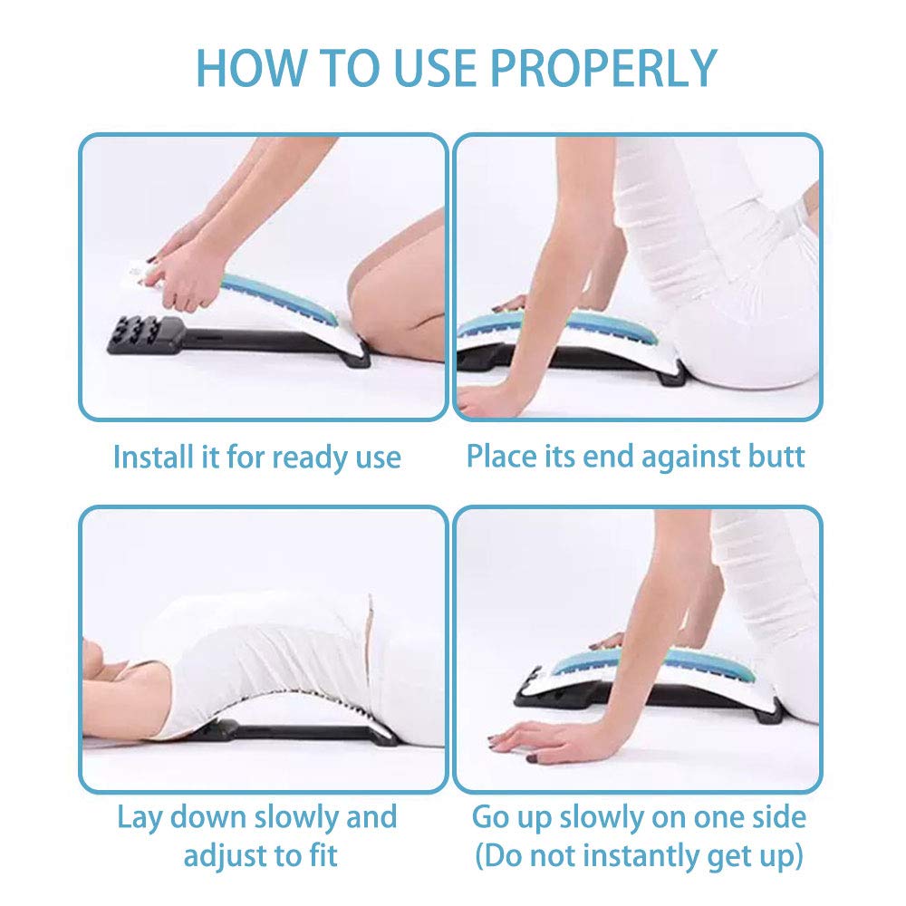 Support D'étirement Du Dos - Appareil De Correction Posture 3 Niveaux - Soulage Douleurs Lombaires, Améliore Flexibilité