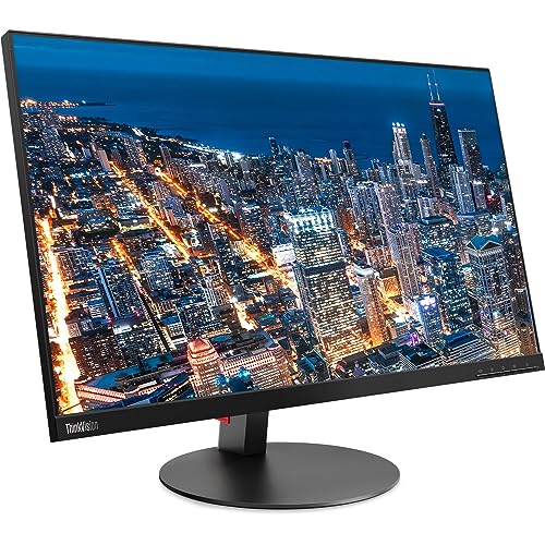Image of Lenovo ThinkVision T27i 27-inch 1920 x 1080 LED FHD Widescreen LCD Monitor, 2-Pack Bundle with HDMI, VGA, DisplayPort, Desk Mount Dual Monitor Stand, and USB-C Multiport Dock