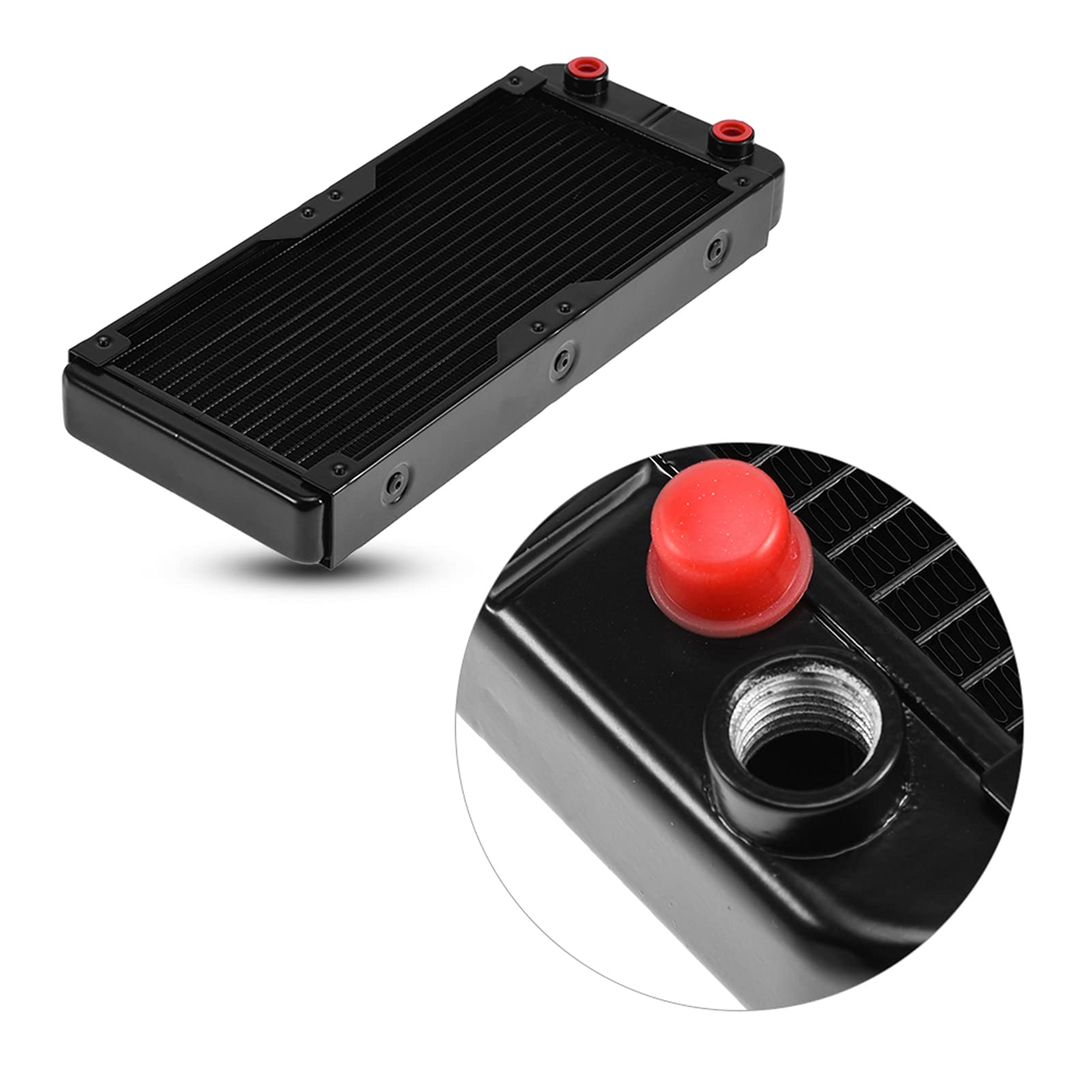 Dissipatore di calore per CPU in alluminio da 240 mm, radiatore | Dissipatore di calore per CPU in alluminio da 240 mm, con 18 in rame e alette a forma di U, per un’efficiente