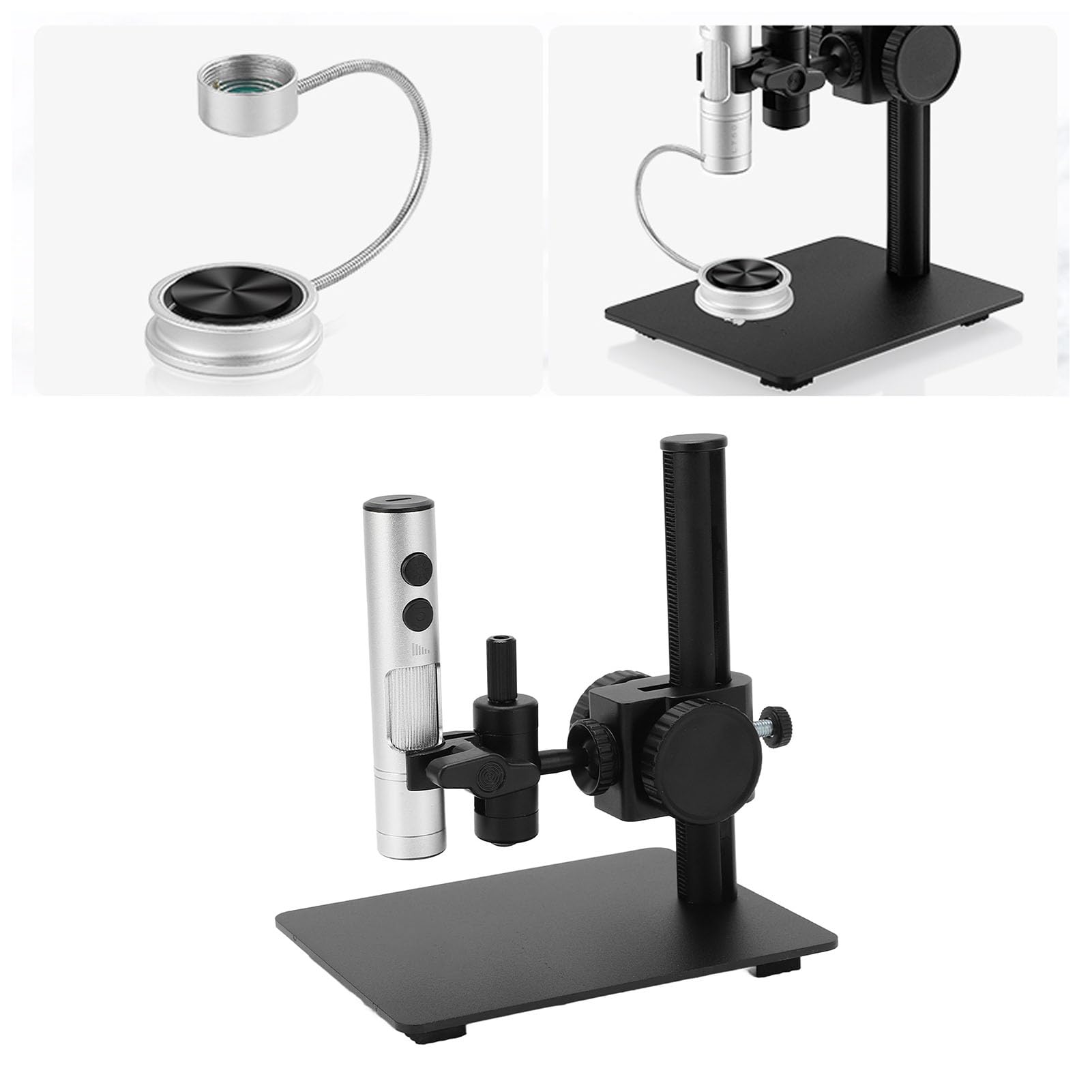 Yosoo Health Gear Digitales Mikroskop, 12 MP, Hand-USB-Mikroskop, Aluminiumlegierung, ABS, 3840 X 3104, Typ C, Verstellbarer Zoom, LED-Licht für CNC-Arbeitsplätze, Elektronikinspektion
