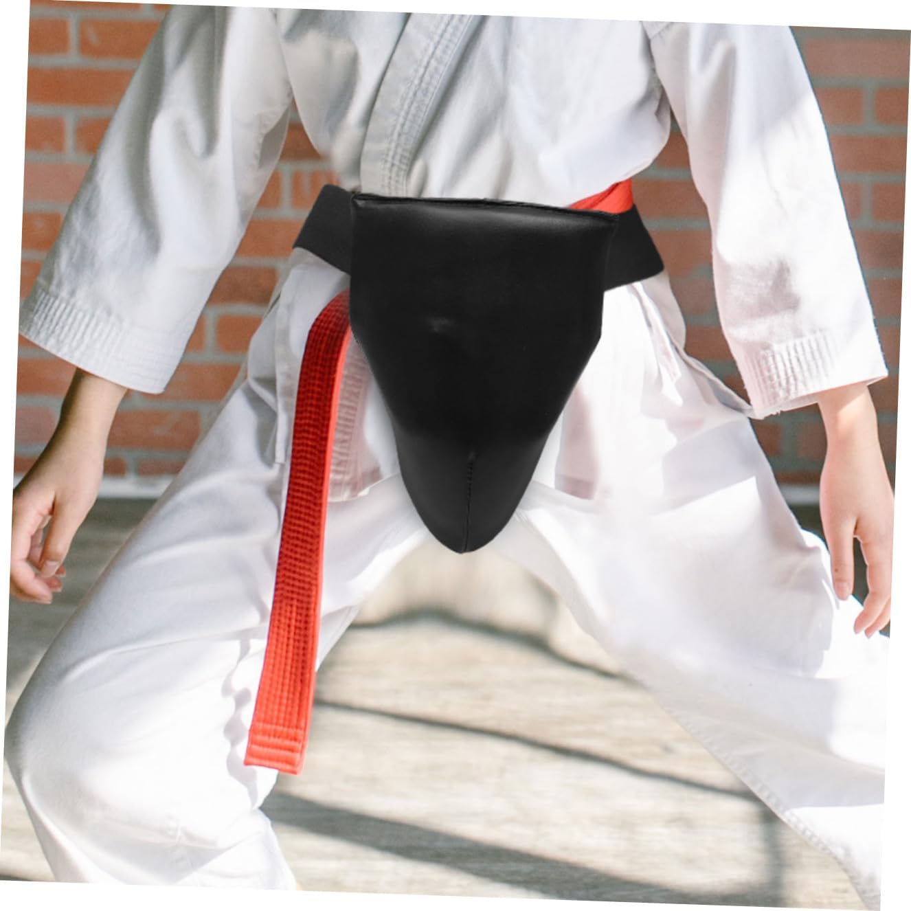 Beavorty Professional Groin Protector Black L Size Comfortable Breathable Wear-Resistant Crotch Guard for Adult Martial Arts Training Boxing Muay Thai Taekwondo Sparring