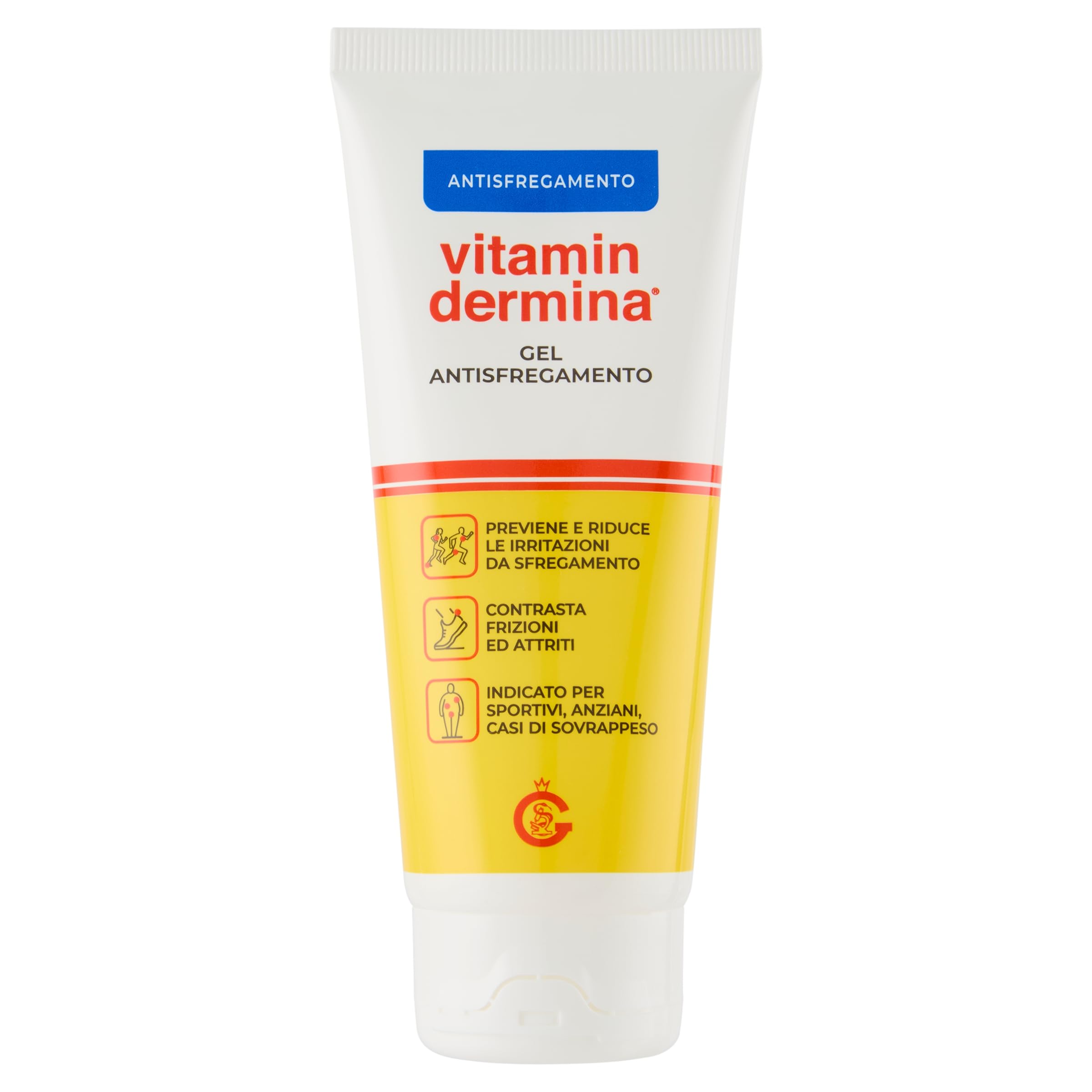 VITAMINDERMINA Gel Antisfregamento 100 ml – Previene Irritazioni da Frizione – Con Amido di Tapioca e Vitamina E – Lenitivo, Protettivo e Resistente a Sudore e Acqua. Per tutti i tipi di pelle