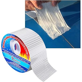 Amazon Com Aluminum Butyl Tape Outdoor Waterproof Leak Repair Tape Permanent Leak Proof All Weather Patch Uv Resistant Voc Free For Pipe Rv Awning Sail Roof Window Sealing 2 Inch X 16 4 Feet Office