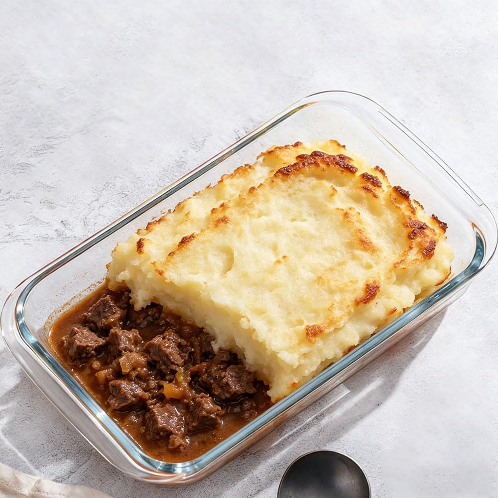 2.2 L Auflaufform Glas Mini Glas Lasagne Auflaufform mit Griff temperaturbeständig Rechteckige Glasform es Eignet Sich Zum Frühstück, Zu gegrilltem Fisch und Zu Salaten - 34,5 x 20,4 x 5,2 cm