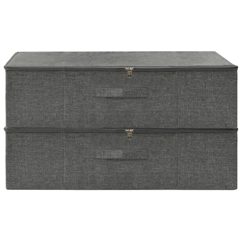 Aufbewahrungsboxen 2 Stk Stoff faltbar 70x40x18 cm Anthrazit Ordnungshelfer für Regal Schublade Büro Schlafzimmer platzsparend stapelbar Organizer Behälter
