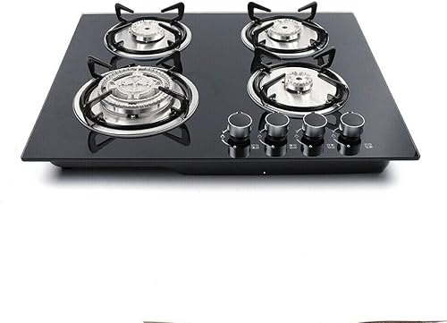 Miniatura 35 de Estufa de gas Gas Gas GLPG, Quemador de estufa de vidrio templado, 4 quemadores, parrilla de gas integrada (4 quemadores, 23 x 20 pulgadas) 4
