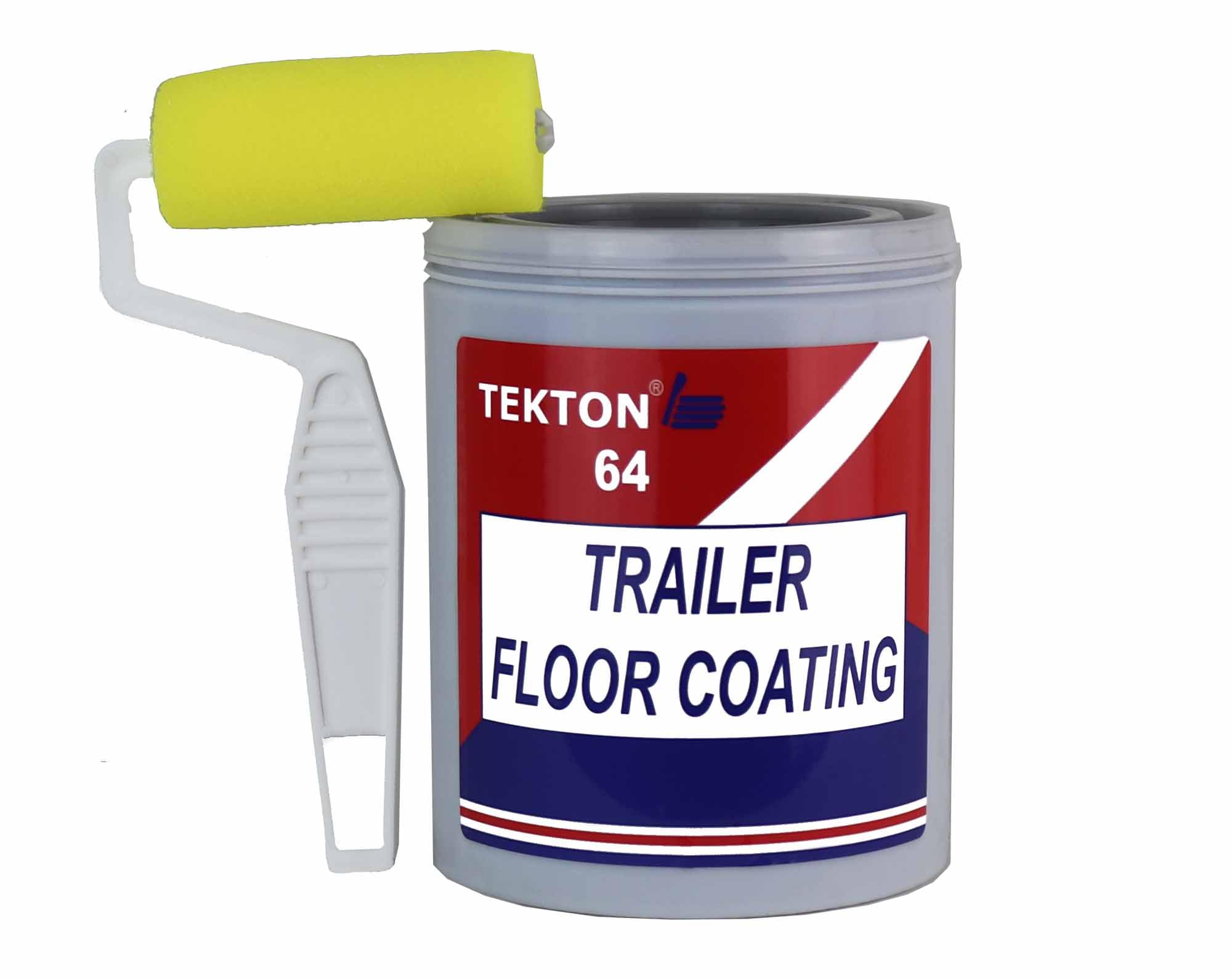 Trailer Floor Coating Protects Trailer Floors, Ramps and Walls; Non Skid Paint (Grey, 1 Quart Includes 3" Roller)