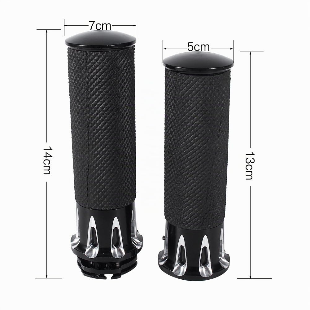 1 paio manopole moto manubrio CNC, 1 "25mm nero manubrio moto manopole