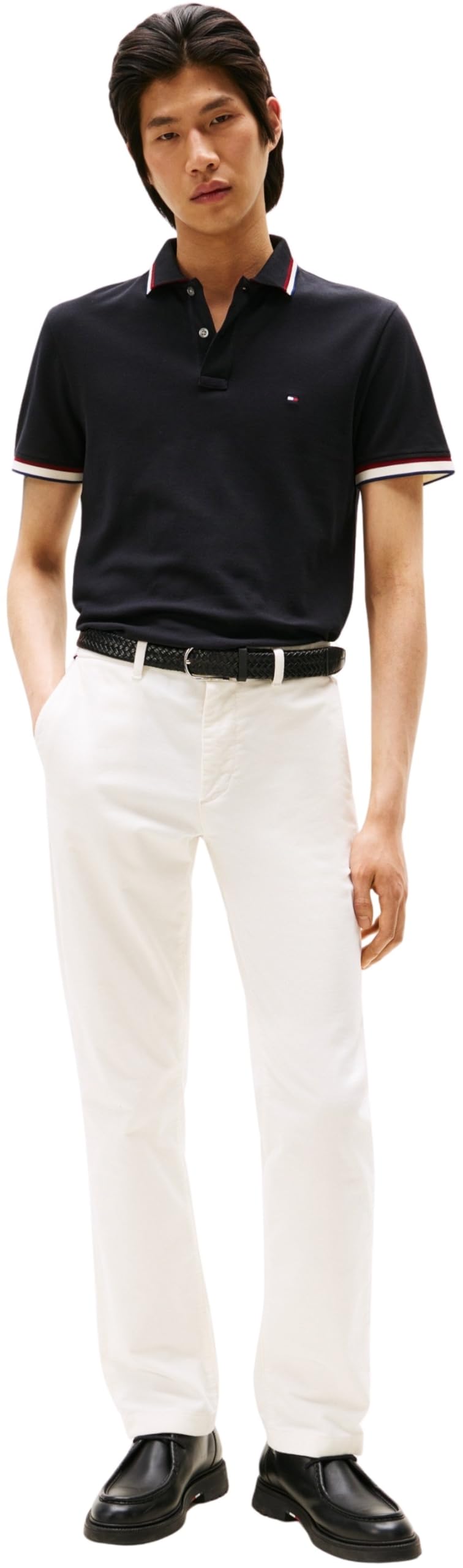Tommy Hilfiger Cuff Interest Slim Fit Polo Mw0mw40308 Polo S/S Unisex - Adulto (Pacco da 1)