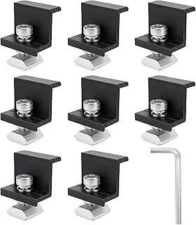 8 Stück Solarmodul Halterung Endklemme 30mm Schwarz Aluminium Befestigung Solarmodul PV Modul Halterung Solarbefestigungen für Dach Balkonkraftwerk Wohnmobil Boot