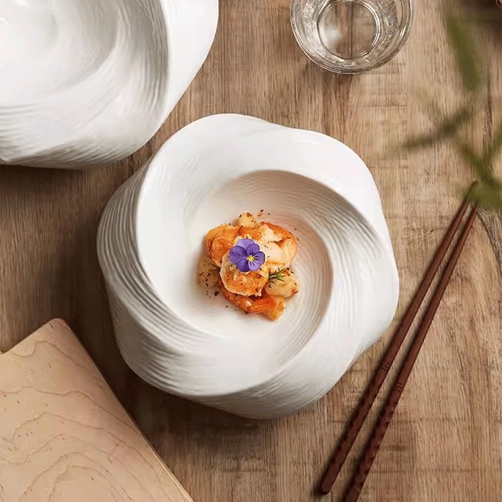 Forniture Per Feste Piatto da pranzo in ceramica Piatto da insalata domestico Piatto profondo Ristorante dell'hotel Piatto da cibo occidentale Piatto da antipasto Piatto freddo Piatti Della Festa ( Co