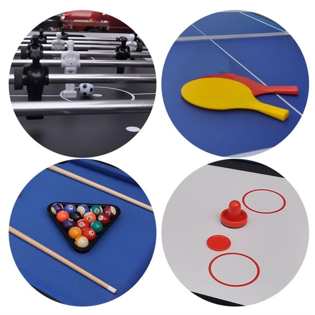 Table Multijeux 4 en 1, Table De Jeu Enfants Pliable, Multifonction Sport Baby Foot/Billard/Tennis de Table/Hockey, Cadeau d'anniversaire pour Enfants