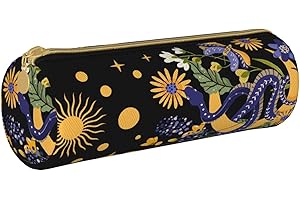 Snake Goth Flowers Leather Zippered Pencil Pouch: Dark Academia Essential