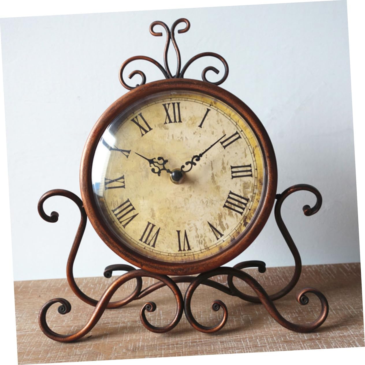 Retro Iron Clock Vintage European Style Non Ticking Mute Dorm Bedside Decor for Bedroom Living Office