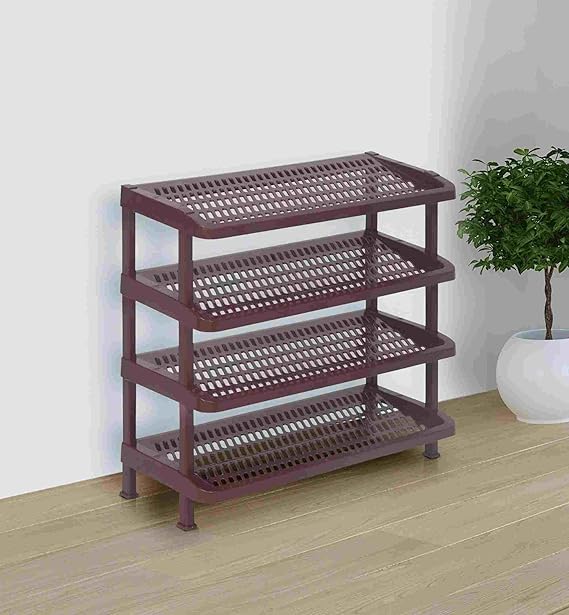 Nilkamal MULRACK4 Multipurpose Plastic Rack 4 Shelves Book Shelve