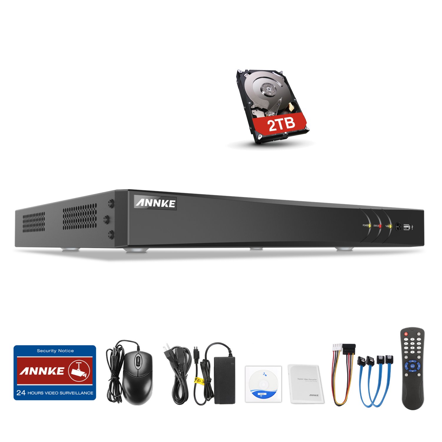 ANNKE DVR 16 canales 3K Lite CCTV videovigilancia AHD/CVBS/TVI/CVI/IP detección personas vehículos 2TB HDD