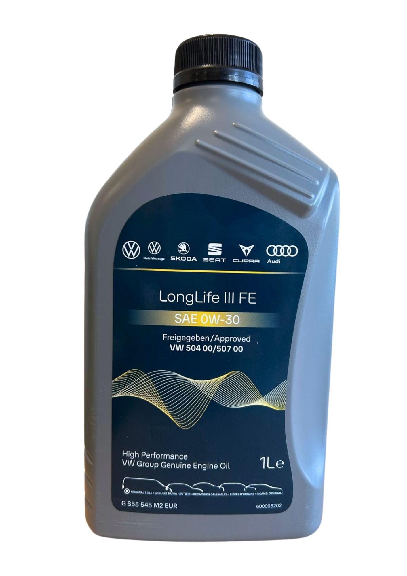 LUBRIALPHA - Olio Motore LongLife III 0W-30 | Per VW Benzina e Diesel | Specifica VW 504 00/507 00 | Compatibile con 0W30 | Viscosità 0W-30 | 1 lt, Olio 5W-30 LL