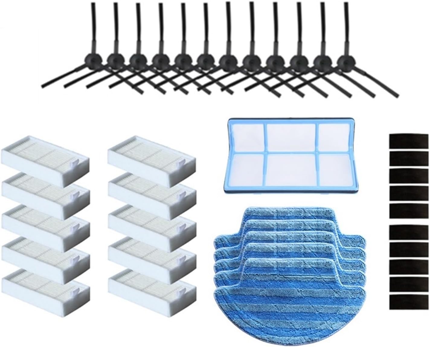 HEPA Filter Side Brush Primary Filter Mop Cloth Compatible for Ilife V55 Pro Robotic Vacuum Cleaner Parts (Color : Set a)