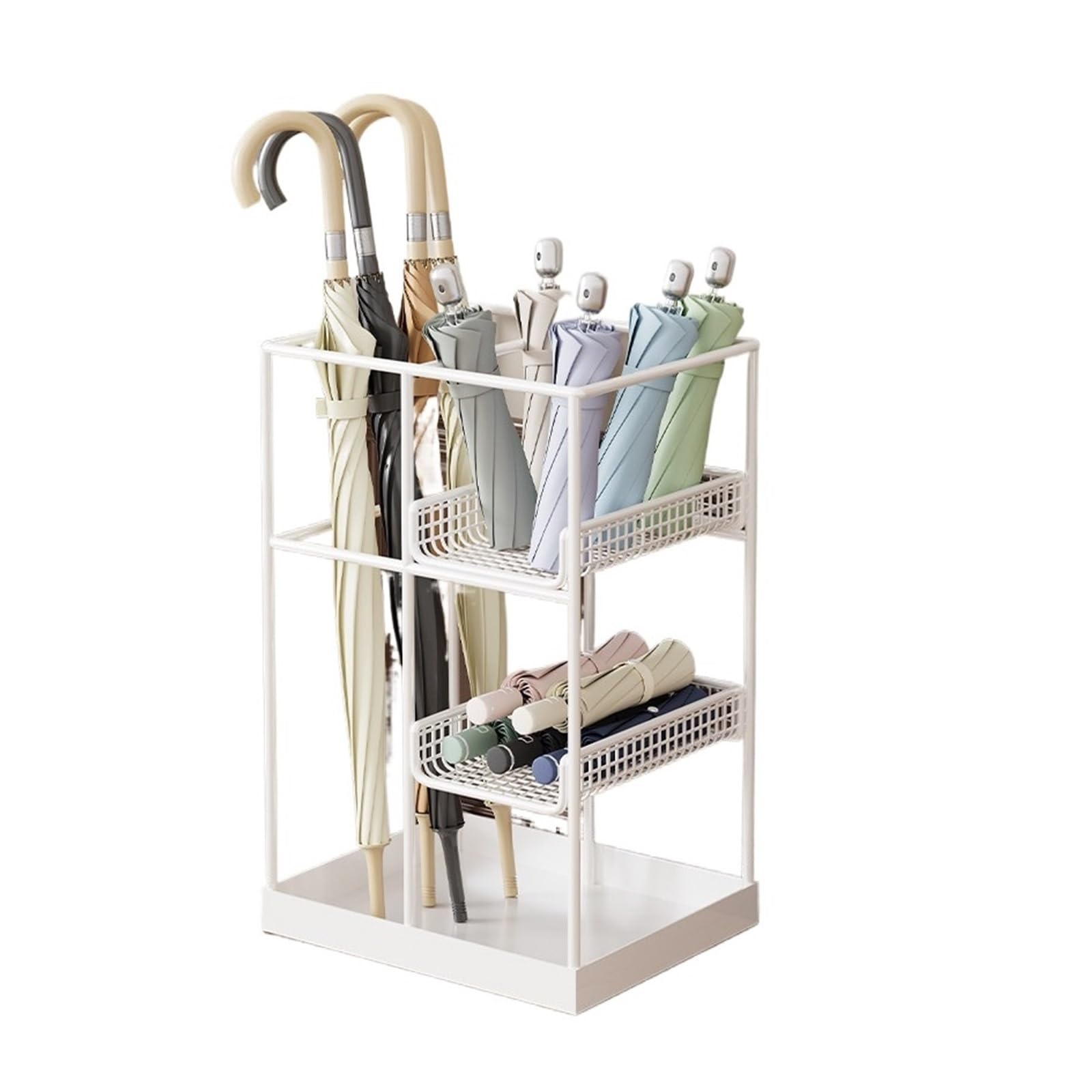 SONGYL-20249 Umbrella Stand Umbrella Stands, Storage Racks, And Drain For Home And Commercial Lobbies Entryway(White)