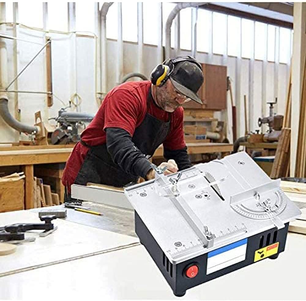Mini Table Saw Multifunctional Woodworking Table 5000RPM DIY Crafts for Metal Wood Acrylic Cutting