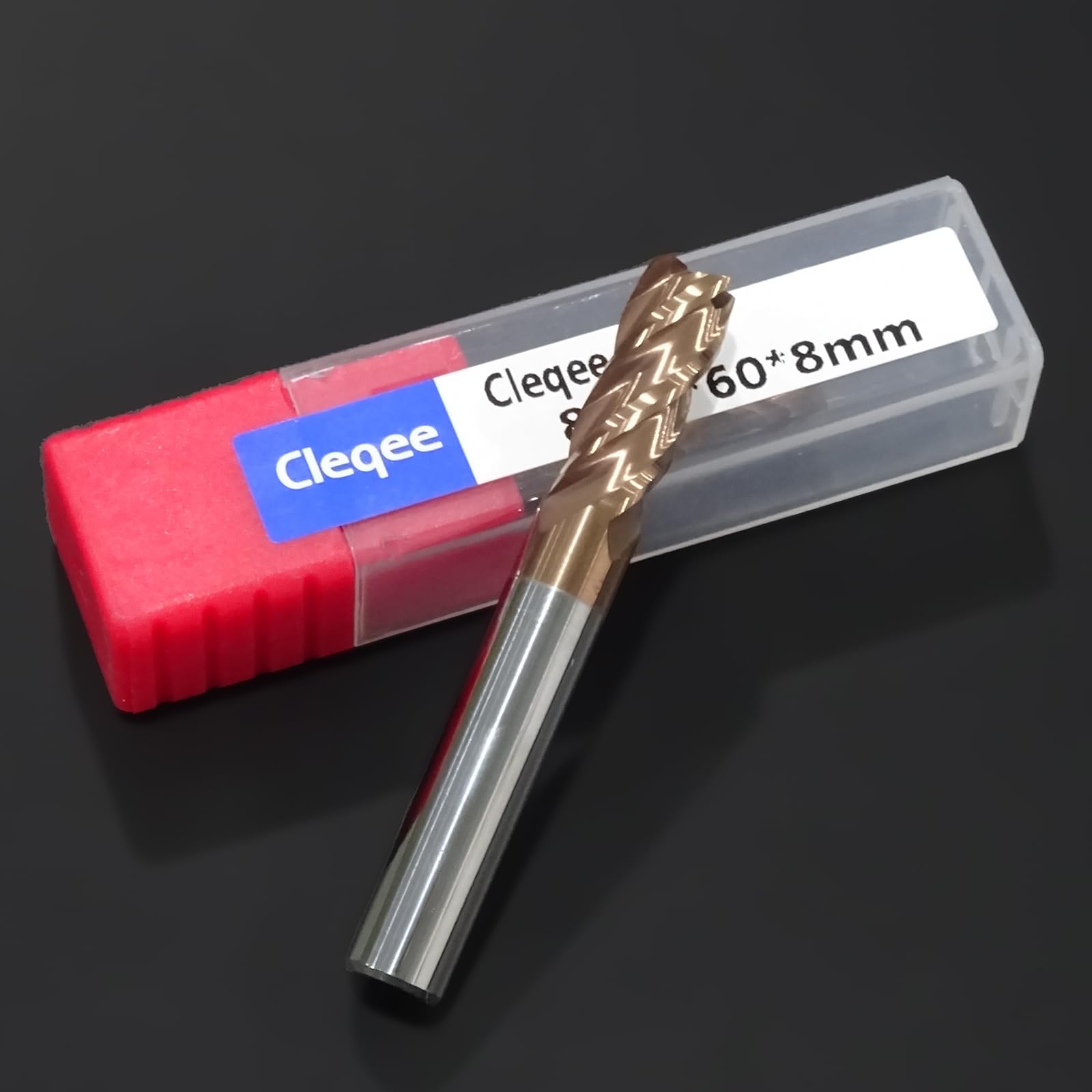 1 fraise à queue en carbure de tungstène, fraise carrée de 8 mm, revêtement AlTiN, 4 lames de foret hélicoïdal CNC, longueur de la lame 20 mm x longueur totale 60 mm x diamètre de la tige 8 mm